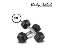 Body-Solid Rubber Hex Dumbbells Pair | Tip Top Sports Malta | Sports Malta | Fitness Malta | Training Malta | Weightlifting Malta | Wellbeing Malta